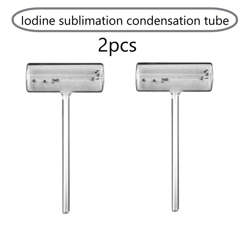 

2 шт. йодная сублимационная трубка с йодным молотком, герметичная стеклянная трубка для лабораторного оборудования для выращивания кристаллов и химии