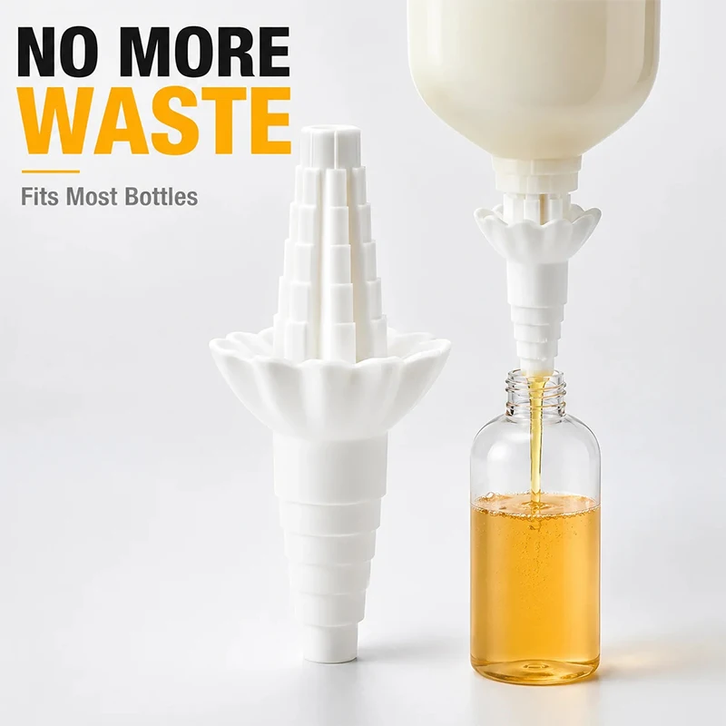 Reusable Bottle Funnel Adapter Universal Liquid Transfer Connector Kit Leak-proof Bottle Emptying Tool For Cosmetics & Liquids