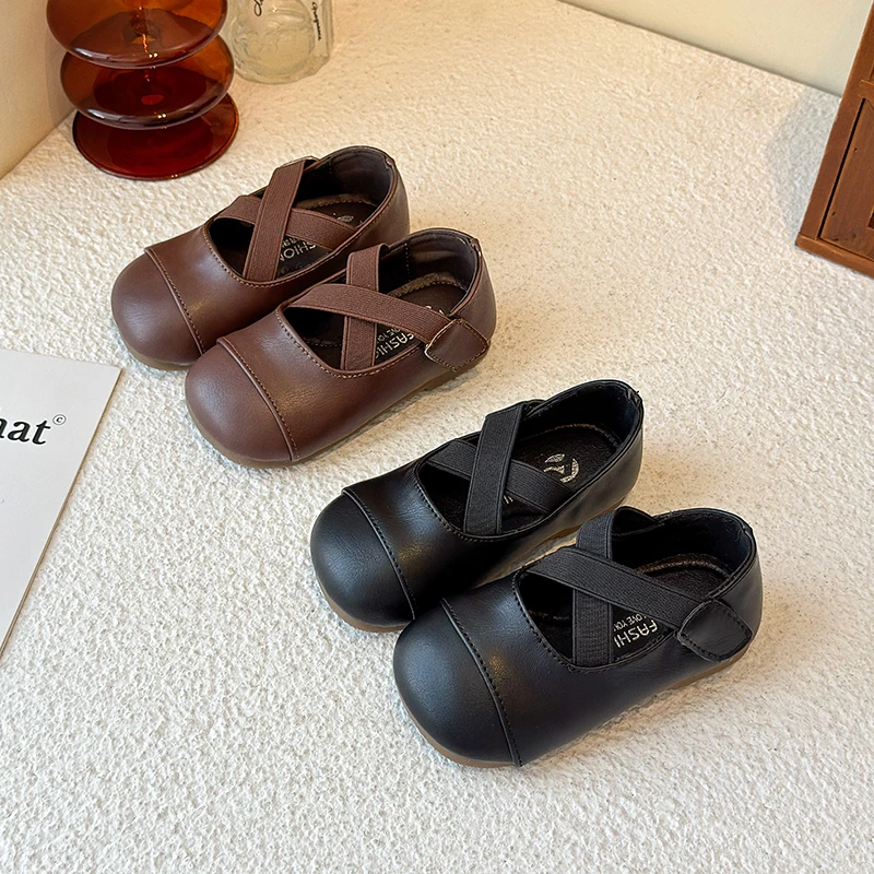 

Новинка осени 20%, детские универсальные балетки Мэри Джейн для девочек с перекрестными ремешками, детские повседневные туфли принцессы для малышей