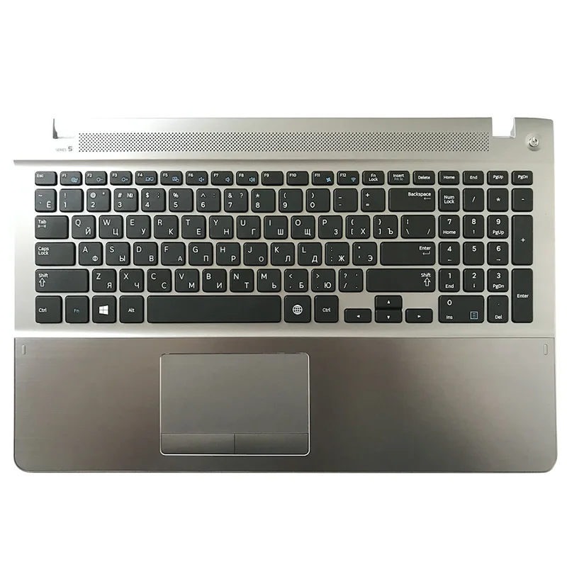 NEW Laptop Palmrest Upper Case For Samsung NP470R5E NP510R5E RU Keyboad With Touchpad