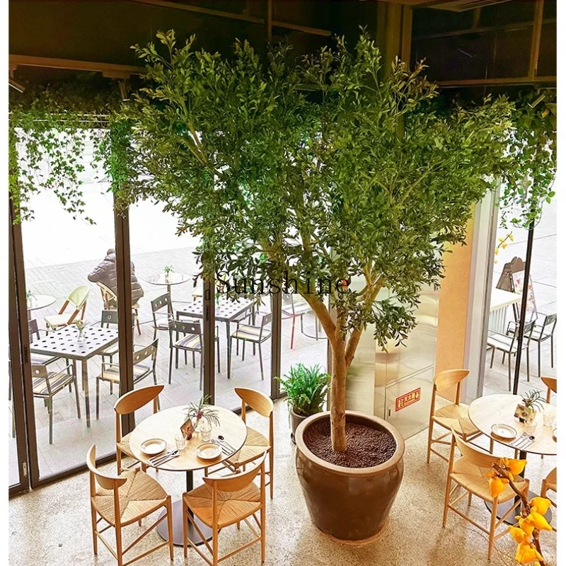 Simulation olive tree large floor green plant indoor and outdoor landscape decoration*/