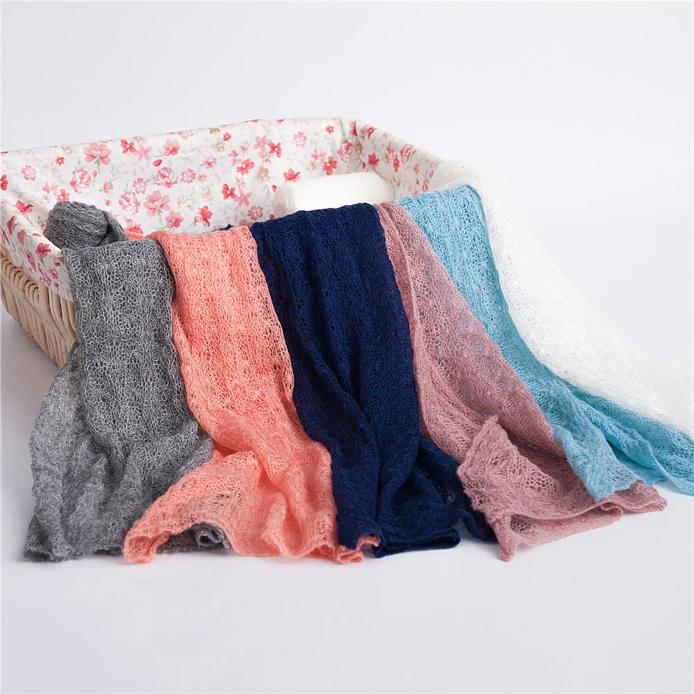 

Mohair Baby Wrap Set Soft Comfortable Newborn Photography Prop For Infant Use White Baby Wrapped Cloth