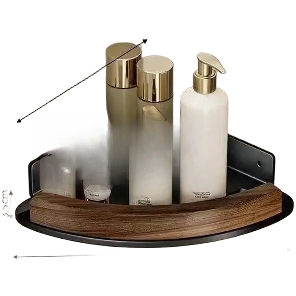 1 Piece Solid Wood Triangle Corner Shelf Wall Mounted Waterproof Basket For Bathroom Kitchen Storage Rack Organizer