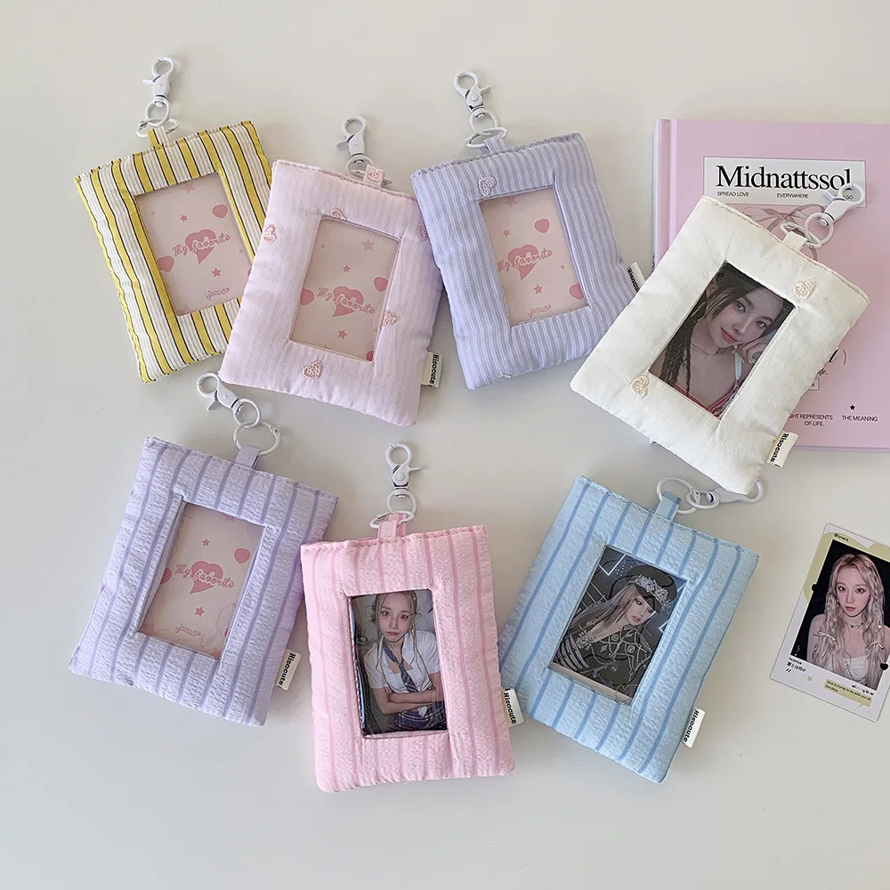 Korean Pillow Photocard Holder ins Cushion Card Protector 3 Inch ID Card Sleeve School Campus Pass & Backpack Charm Accessory