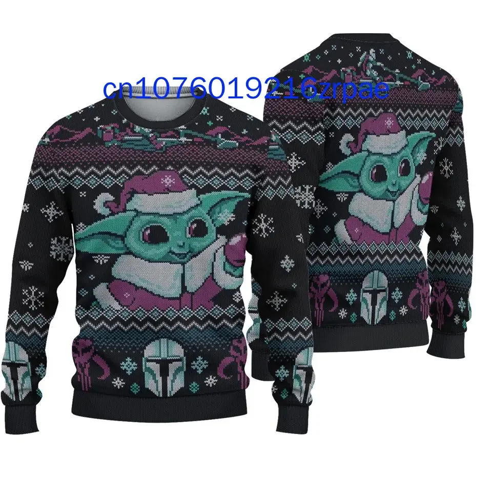 Disney Baby Yoda Ugly Christmas Sweater 3d Printing Men's Women's Casual Cartoon Sweatshirt Christmas Sweater Tops