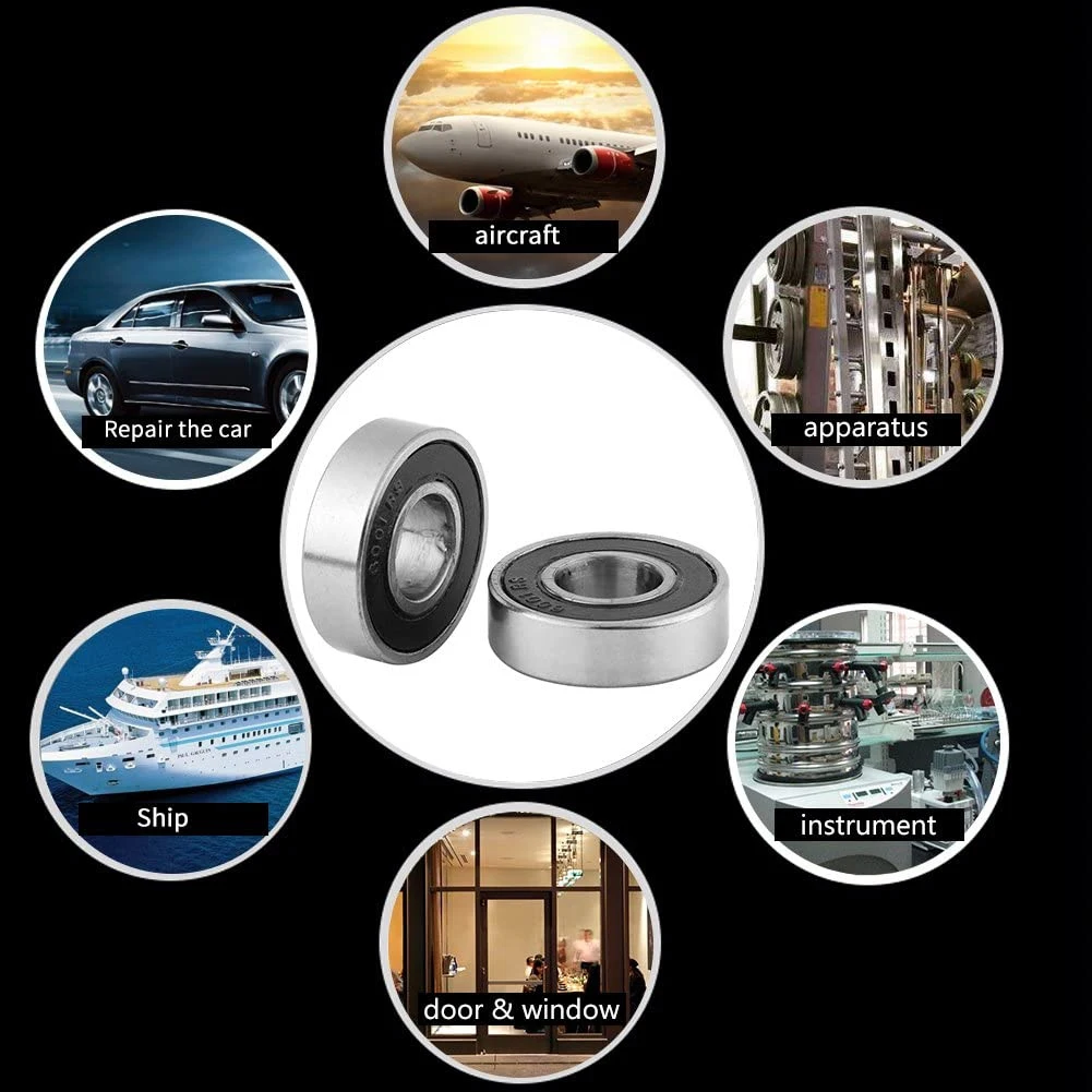 AT21-10 Pcs Ball Bearings Rolling Bearings Sealed Deep Groove Ball Bearings Bearing Steel 6001-2RS (12X28x8mm)