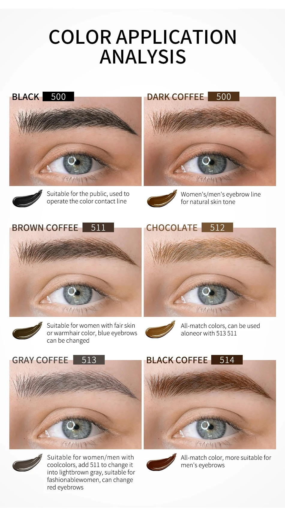 AIMOOSI Augenbrauen-Tattoo-Tinte 15ML Flüssig Professionelle Permanent Make-up Microblading Augenbrauen Eyeliner Tattoo-Tinte für Permanent-Make-up-Künstler – Detail 6