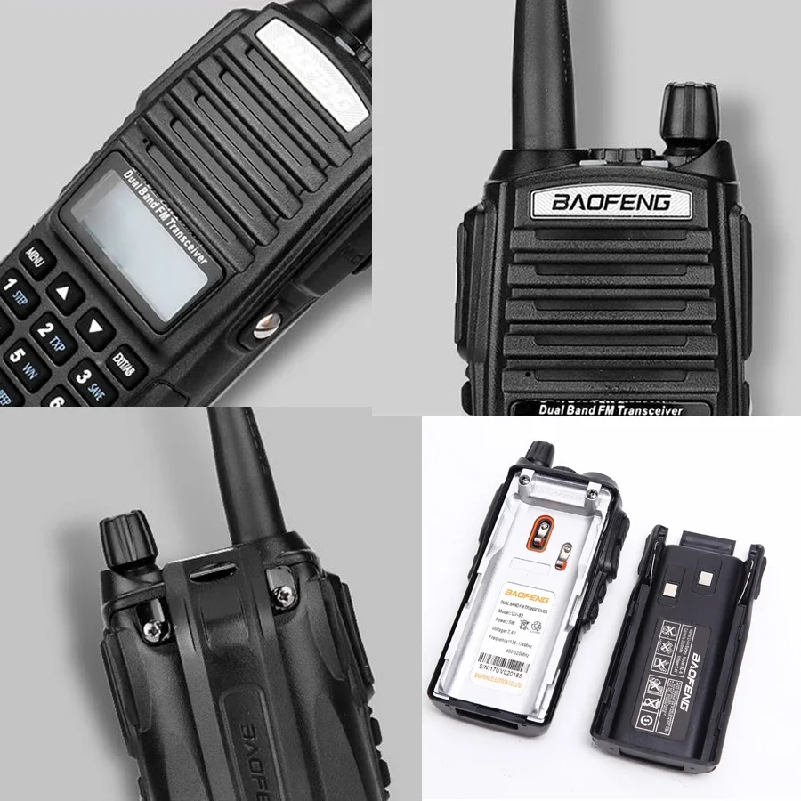 Baofeng UV 82 جهاز اتصال لاسلكي حقيقي 5 واط 8 واط هام راديو Comunicador المزدوج PTT طويلة المدى 2 طريقة المحمولة FM محطة راديو الهواة