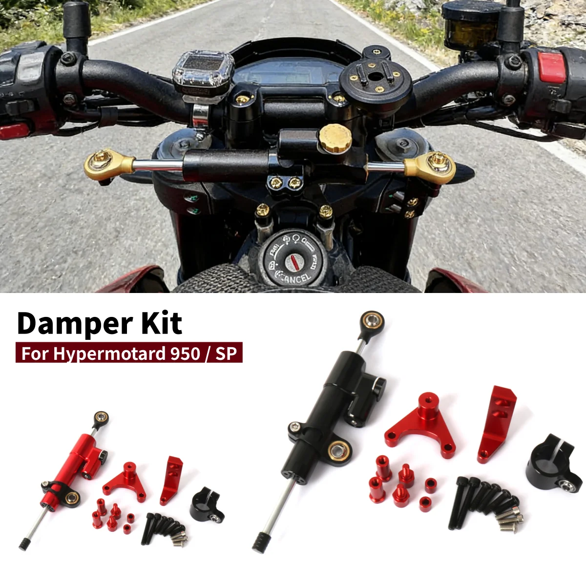 

Для мотоцикла Ducati Hypermotard 950 SP 950SP 2016-2018: Регулируемый комплект крепления рулевого демпфера, стабилизатор руля против дрожания