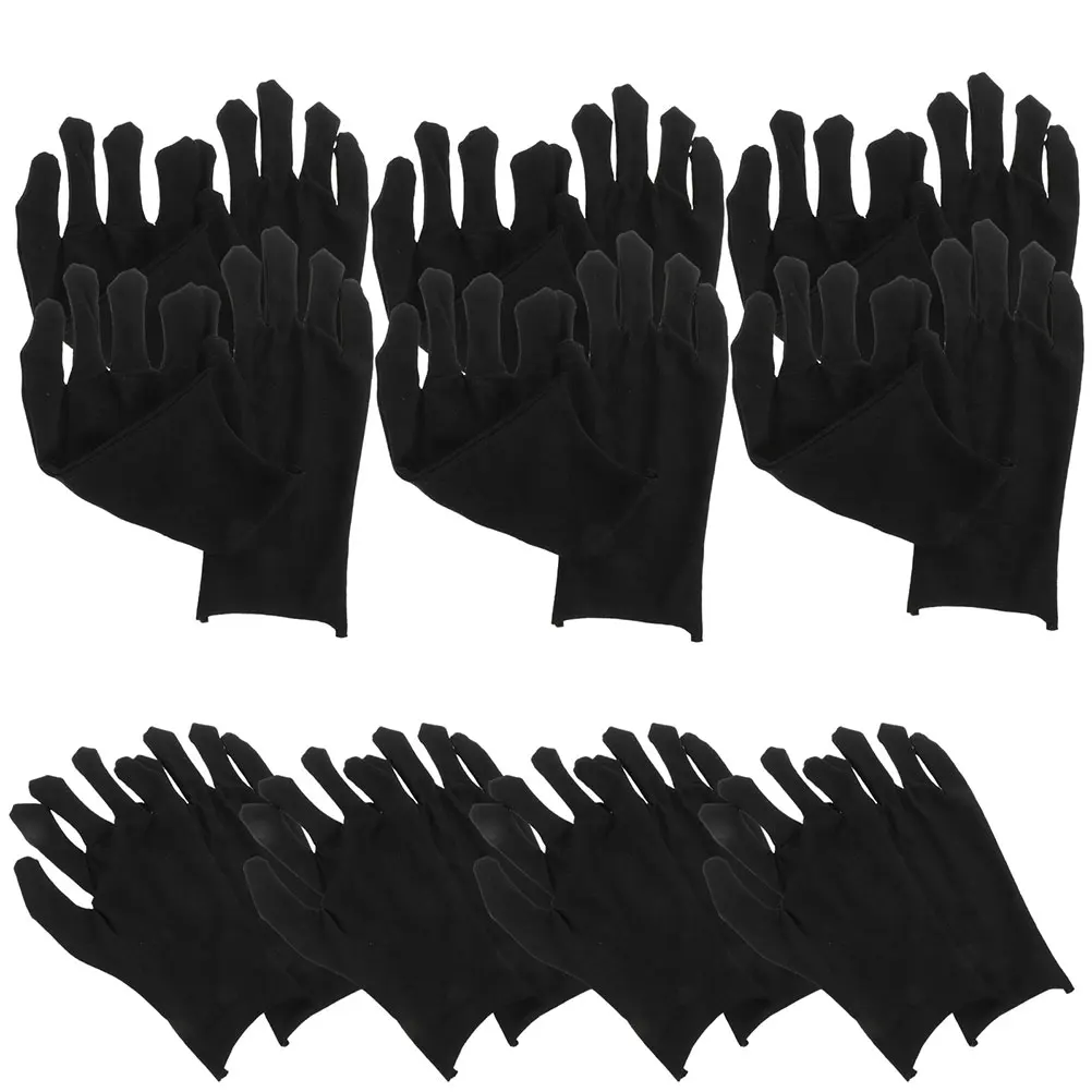 

2 Pairs Black Work Gloves For Men Heavy Duty Protective Cloth Gloves Breathable Hand Cover For Construction Warehouse Outdoor