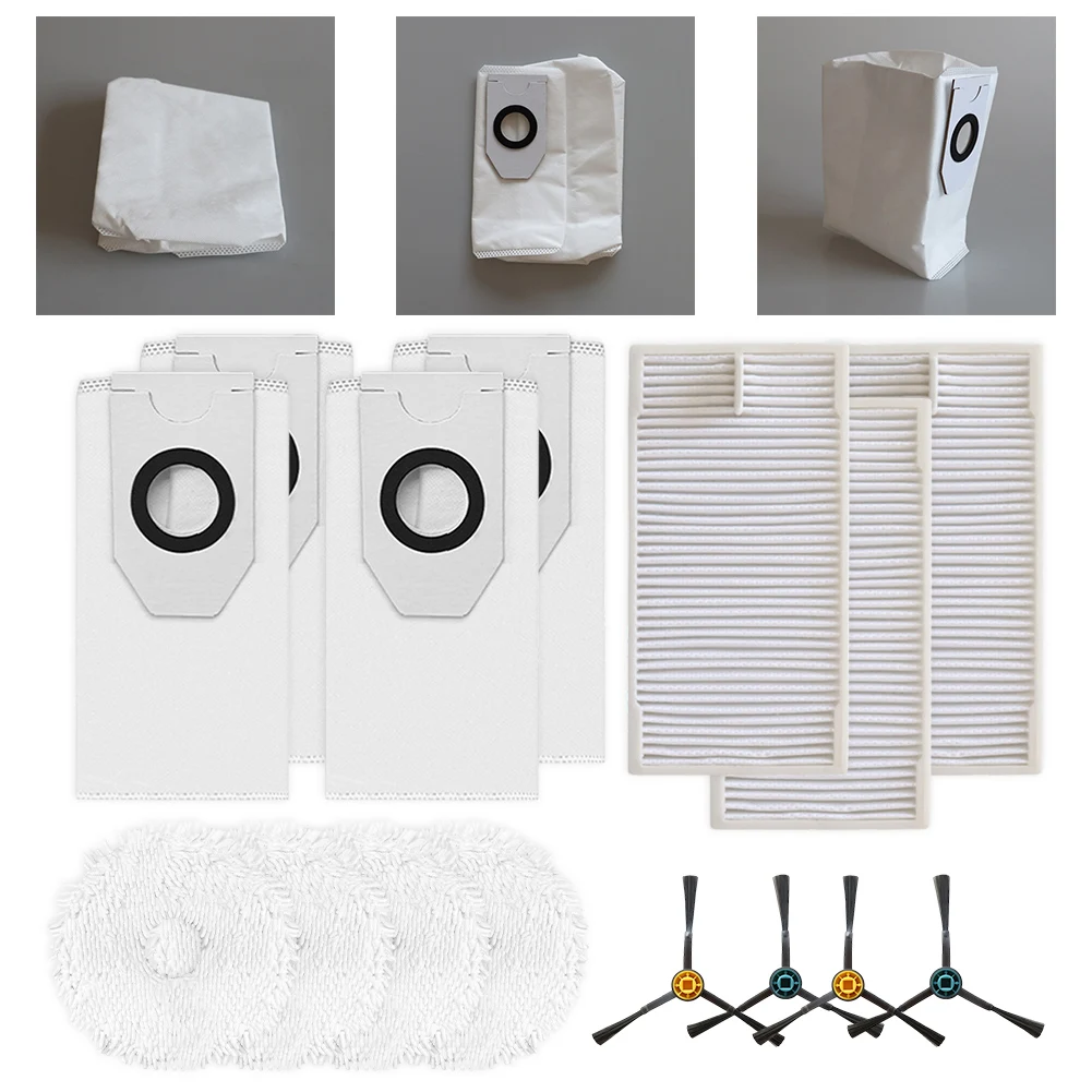 Filter Mop Cloth Dust Bag Side Brush Kit For Midea V12 Consumables Side Brush Filter Vacuum Cleaner Accessories