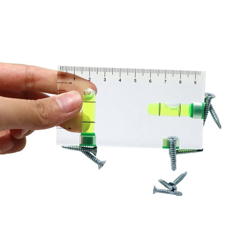 Portable Mini High Precision Transparent Two Direction Strong Magnet T-Type Level Shatterproof Tool Drop Shipping