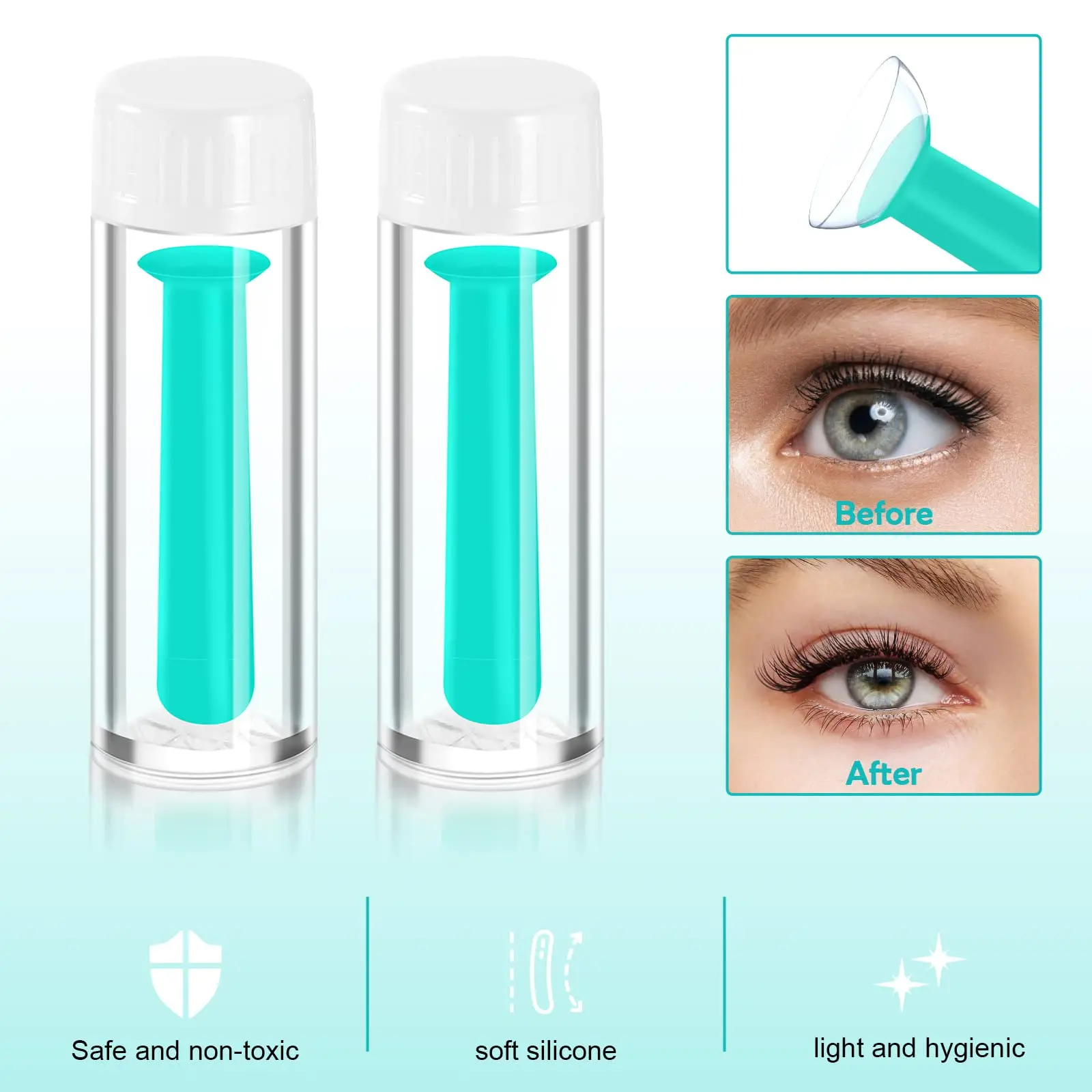 4PCS/SET Contact Lenses Inserter Silicone Portable Travel Remover Tool Waterproof Non-slip Cover Eyeglasses Installer Women Men