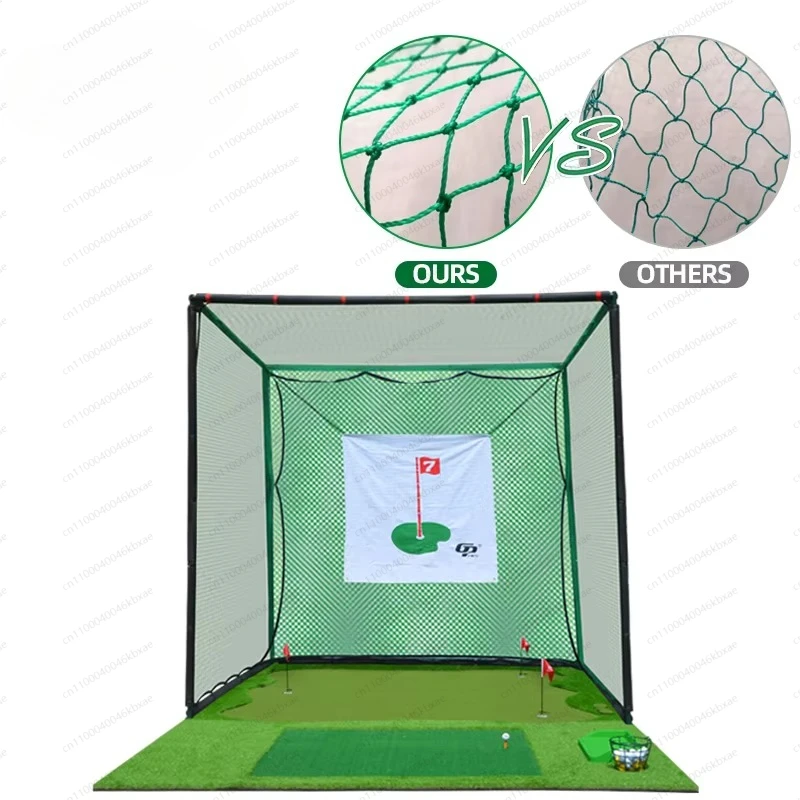 

Indoor High-Impact Golf Training Aids High Targets Practice Net with Hitting Mat Backyard Golf Cage