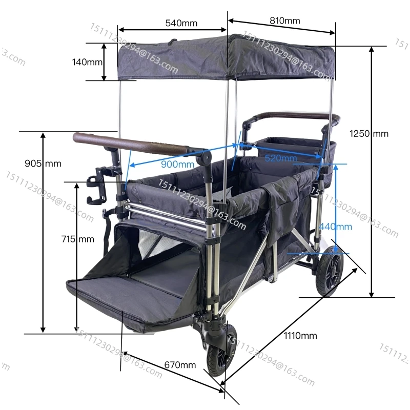 

2 seats Folding Wagon with Canopy