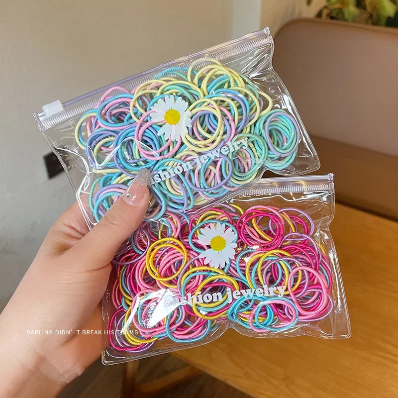 50/100Pcs Nylon Rubber Band for Girls Elastic Children Hair Band Head Rope Kids Hair Rings Accessories Toddler Headwear Gift