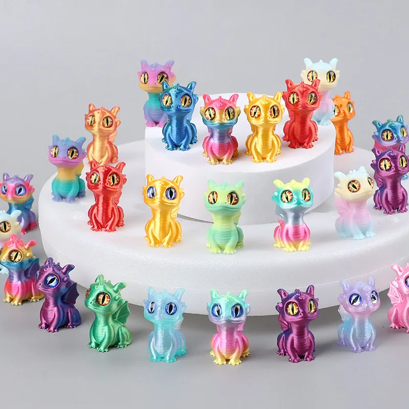 

5/10/20Pcs Cute Mini Dragon Ornaments Kids Birthday Party Favors Pinata Filler Gifts 3D Printed Animal for Home Table Decoration