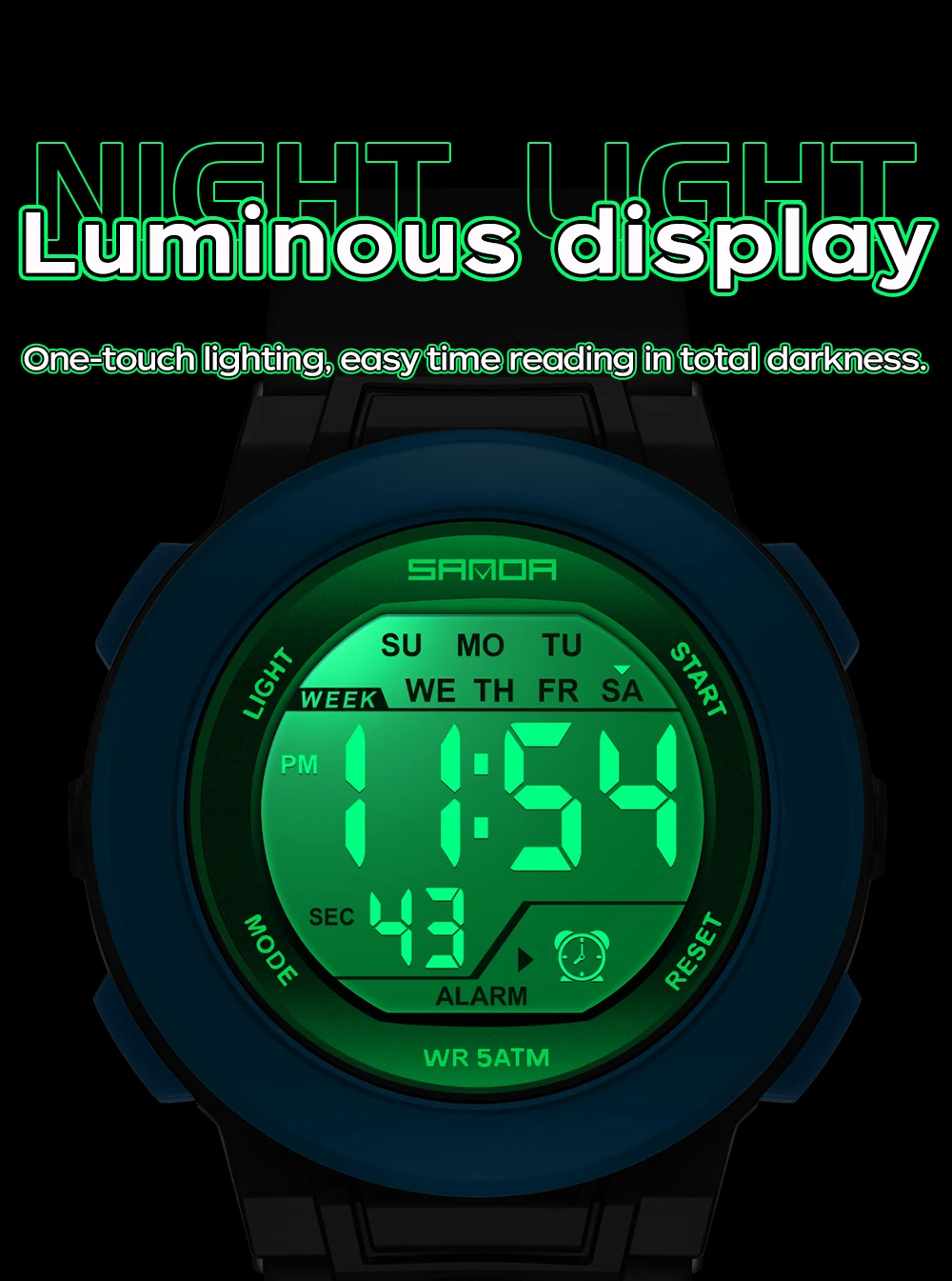 SANDA New 6383 Multifunctional Color Light Watch for High School Students' Sports, Men's and Women's Electronic Watches
