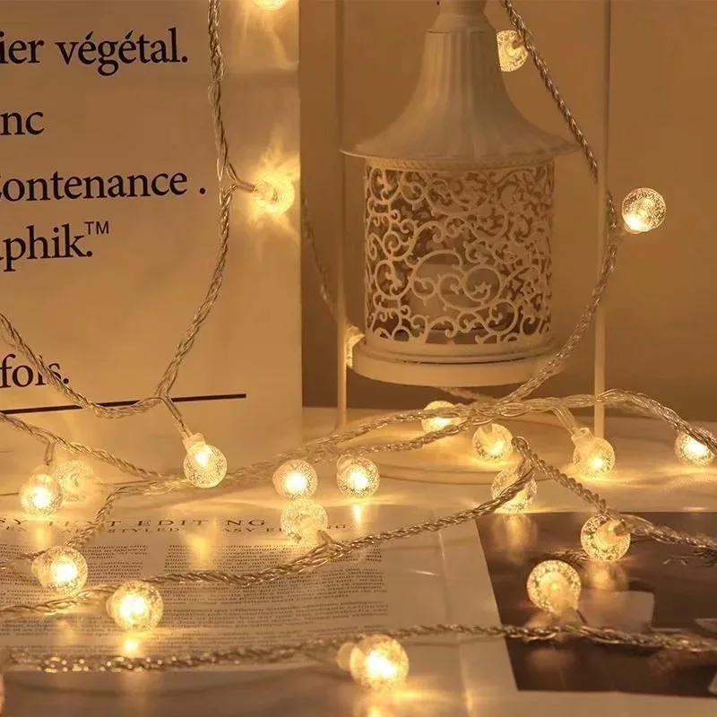 أضواء سلسلة ندفة الثلج المقاومة للماء لتزيين المنزل ، مصباح LED خرافية ، كرة النجوم ، شجرة عيد الميلاد ، الحديقة ، من من م ، 3 م