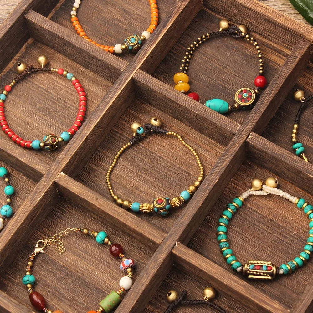 Retro Tibetan Style Natural Stone Nepal Bead Woven Bracelet Unisex Men Women Ethnic Handmade Jewelry Gift