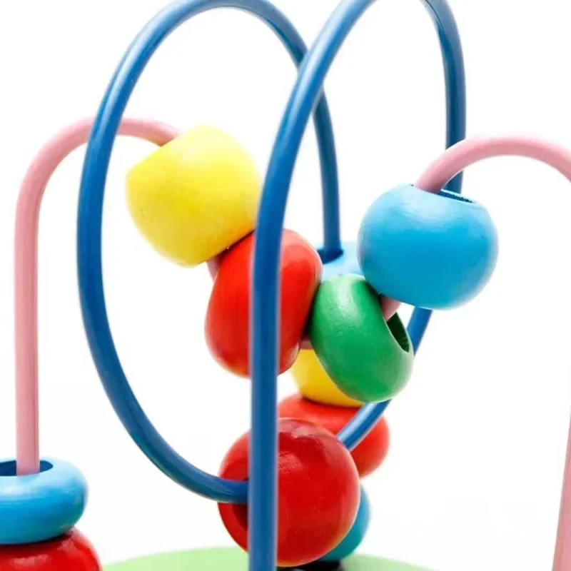 Montessori Perline di legno Giocattoli Liscio Cartoon Ocean Pattern Bambini Puzzle educativo precoce Montagne russe Regalo