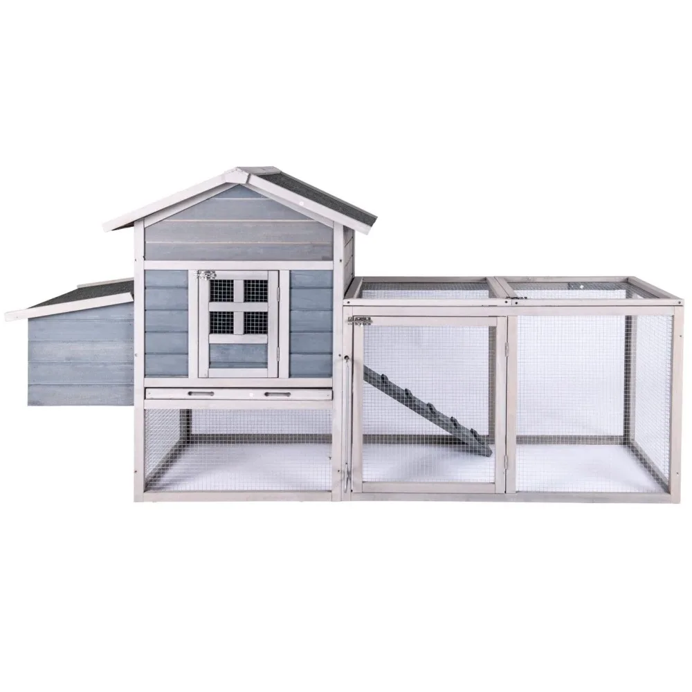 

Gray 80 Chicken Coop Nest Box Duck Hen House Poultry Pet Hutch Garden