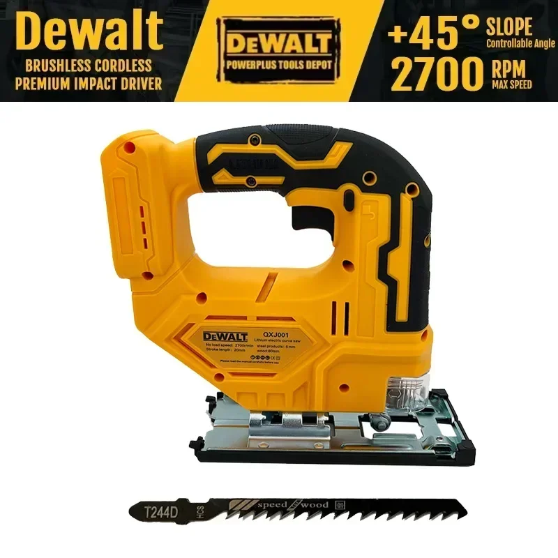 Новая бесщеточная кривая пила Dewalt 2700 об/мин, 20 В, аккумуляторная электрическая лобзик, портативный многофункциональный регулируемый деревообрабатывающий электроинструмент