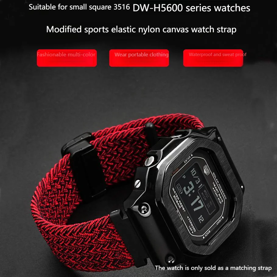 Modified Nylon strap Bezel G-SHOCK For Casio DW-H5600 DWH5600 Bluetooth Heart Rate Watch Band case Quick Magnetic buckle chain