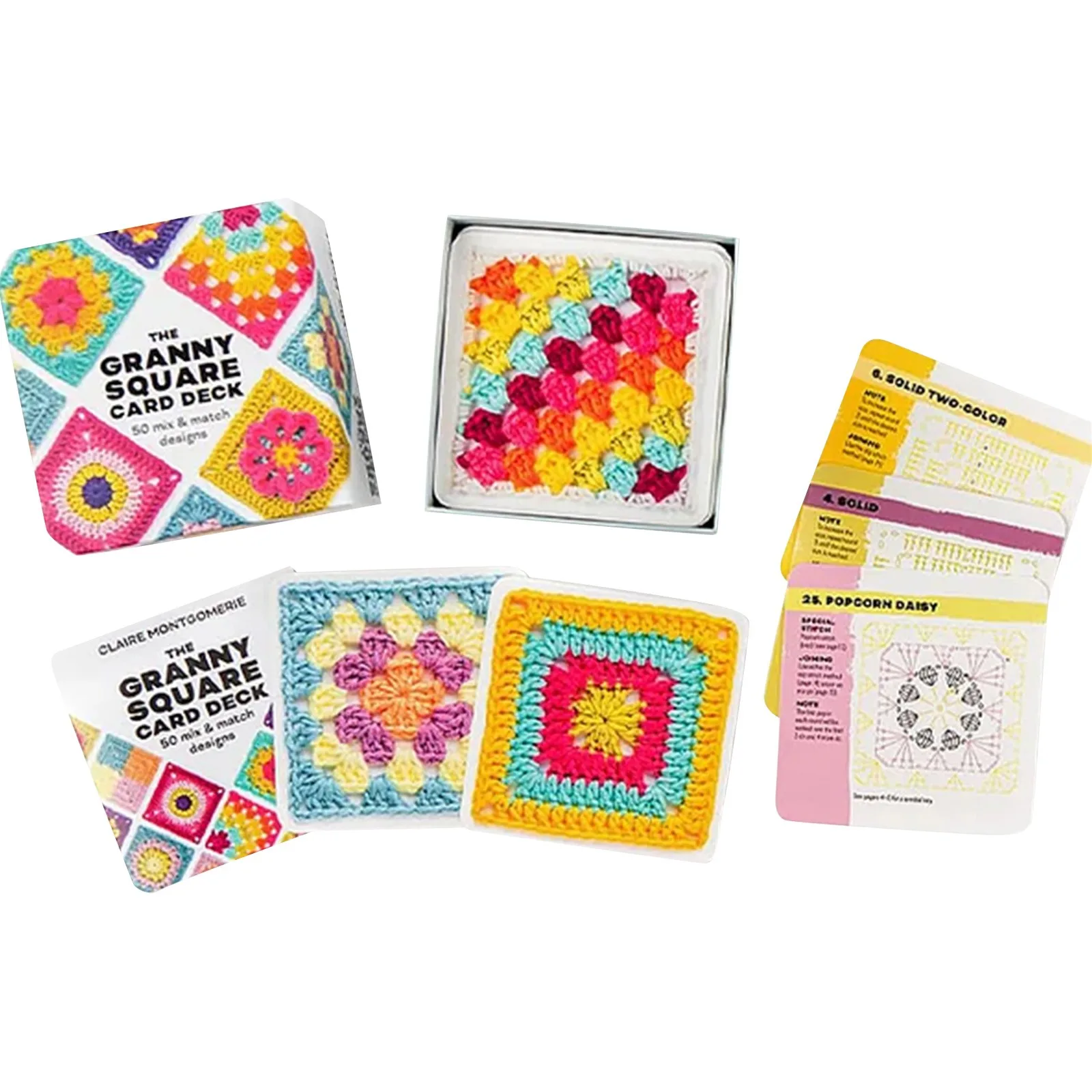 50 Mix & Matchs Designs The Granny Square Card Decks,Knitting Kit For Adults