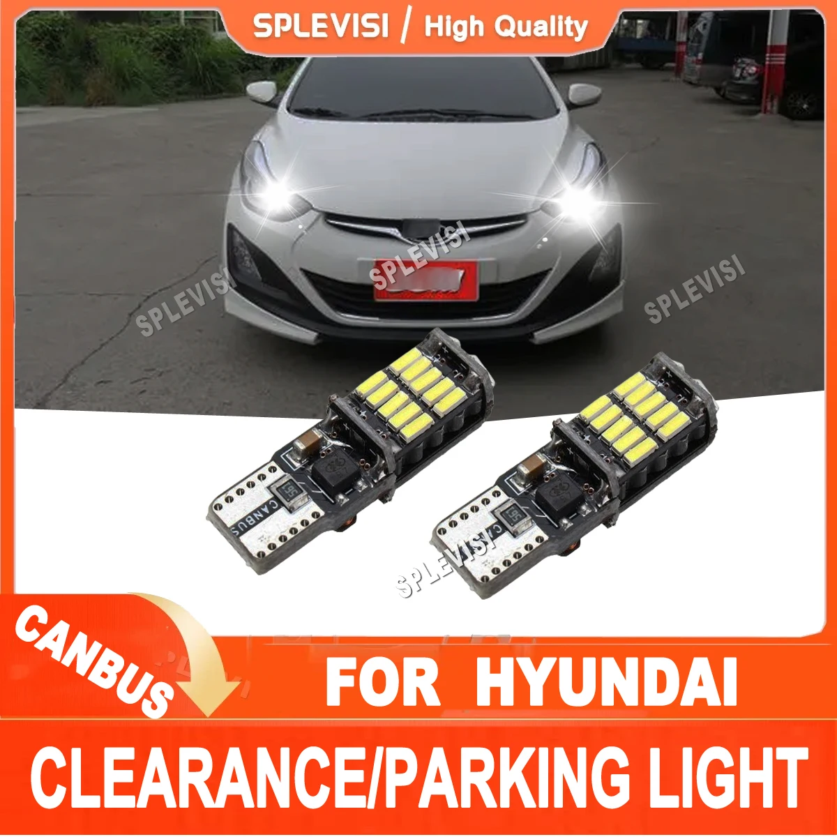 

2Pcs 6000K White LED Clearance Lamp Light Bulb W5W T10 Upgrade For Hyundai Santa Fe Elantra Sonata Accent