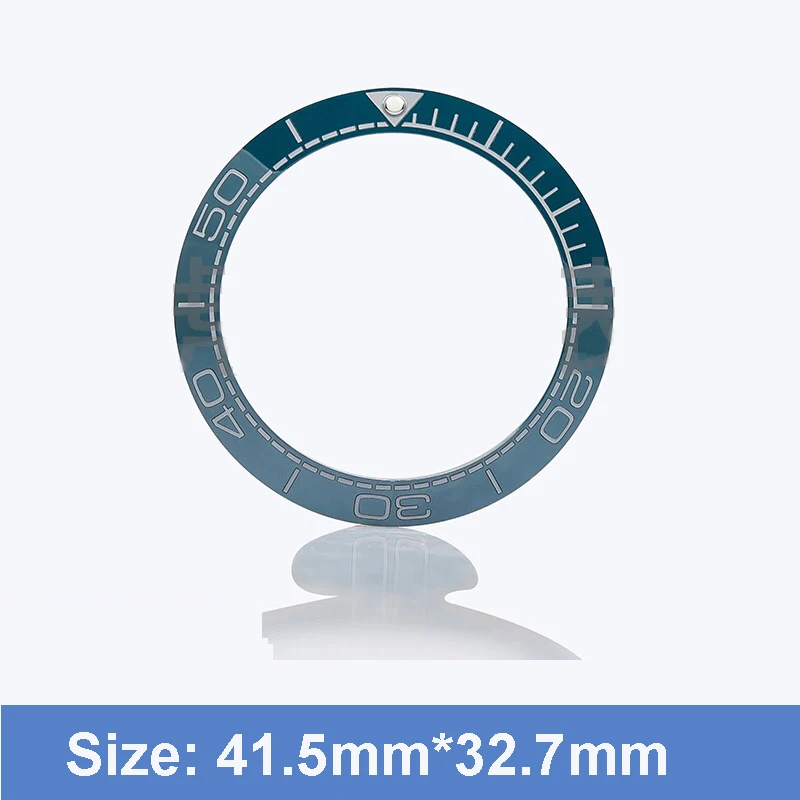 Neigter, 41,5 * 32,7 mm großer, keramischer, leuchtender Lünettenring mit Einlegearbeit für Seamaster 600 Uhrenzubehör – Detail 4