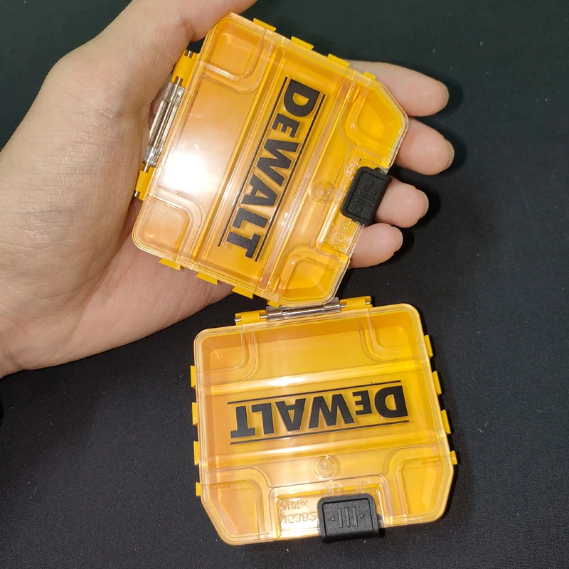 DEWALT-Empilhável Hard Shell Caixa De Armazenamento, Peças Pequenas Acessórios, Autêntico, Original Drill Bit Box, Alta Dureza, 2Pcs