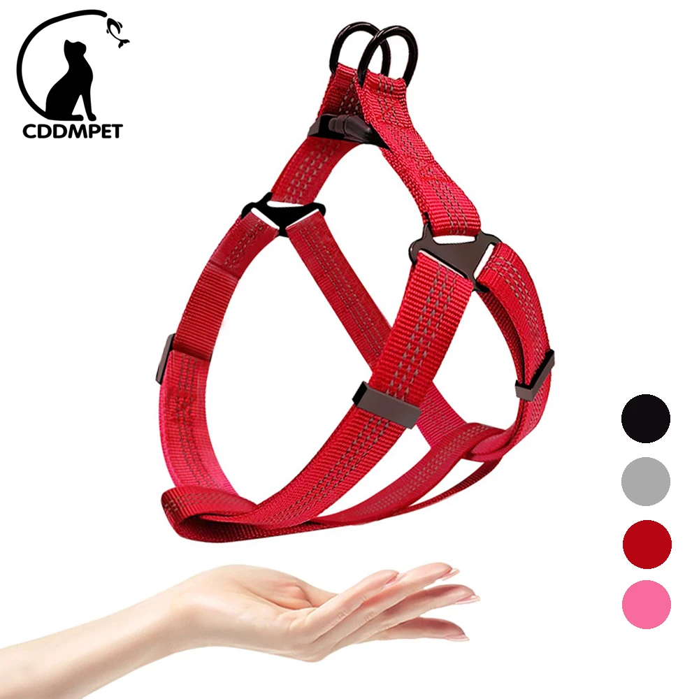 CDDMPET Ajustável Nylon Pet Harness, Big Dog Y Harness, Médios e Grandes Cães, Reflexivo Correias no Peito, Bulldog Walking Harness