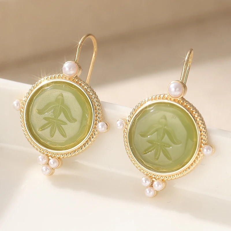 Pendientes verdes, joyería vintage, joyería victoriana, regalos de dama de honor, estilo Art Nouveau, regalo para ella, pendientes de boda