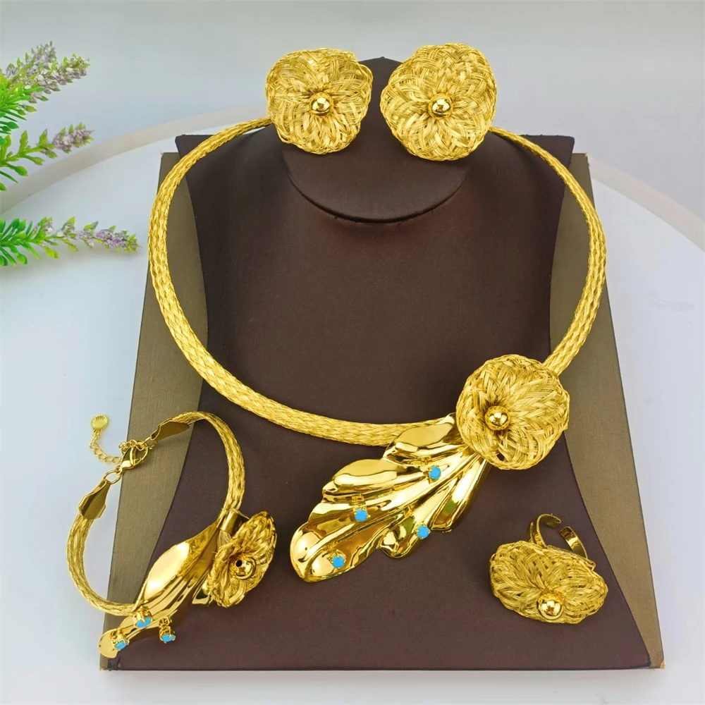 EMMA Fashion Brazilian Handmade Goldplated Jewelry Set For African Nigeria Luxury Women Wedding Jewelry