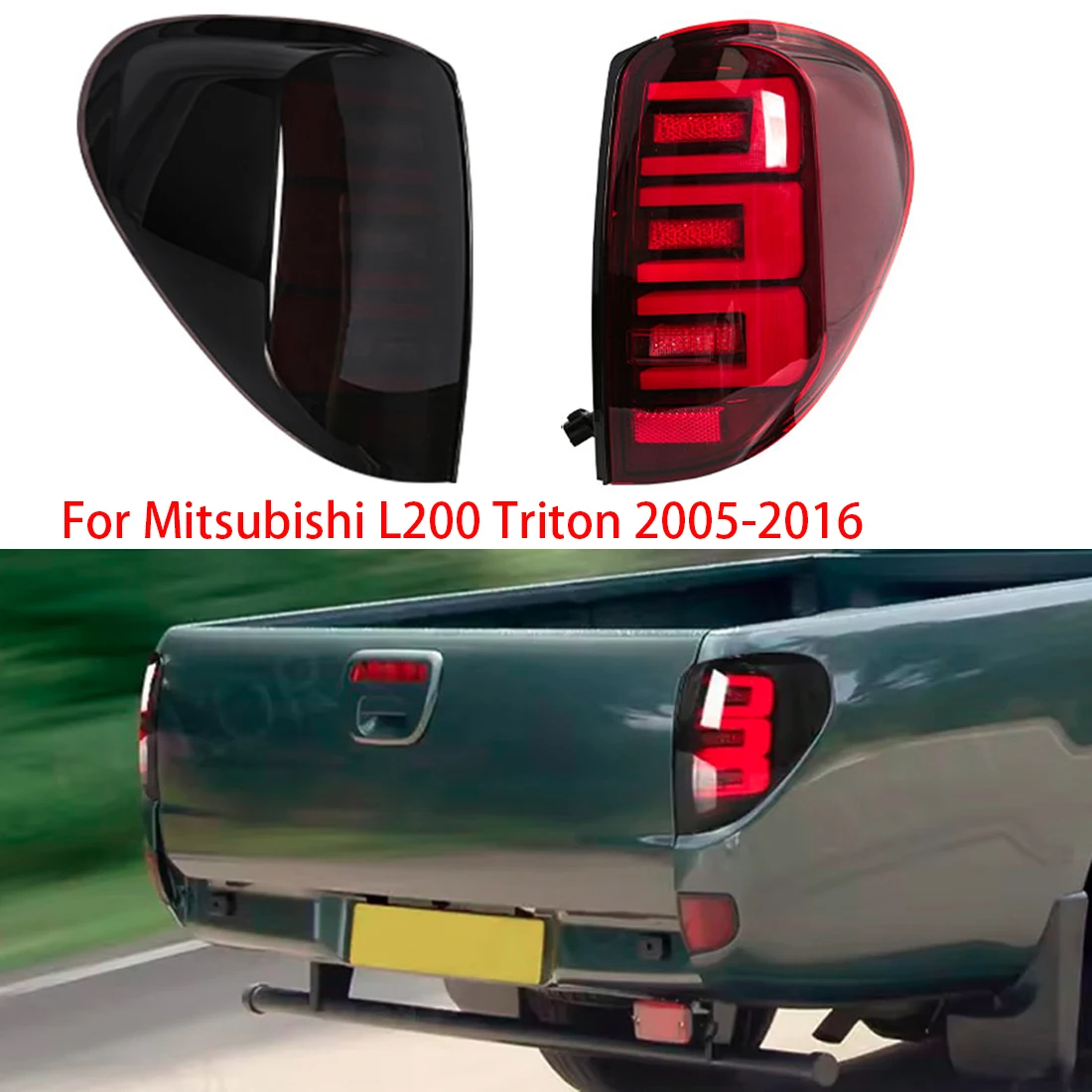 

LED Tail Light For Mitsubishi L200 Triton Colt 2005-2016 Rear Turn Signal Light Brake Reversing Taillamp Car Accessories 2Pcs