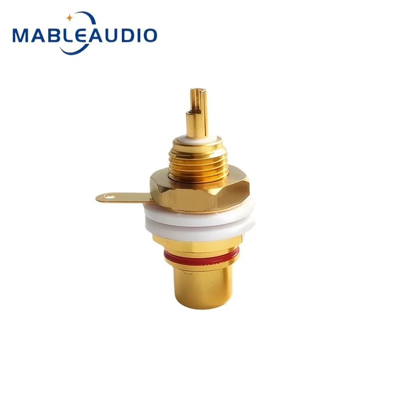 EIZZ EZ-101 Gold Plated Chassis Phono Terminal, Panel Mount RCA Female Connector for Audiophile Tube Amplifier Build