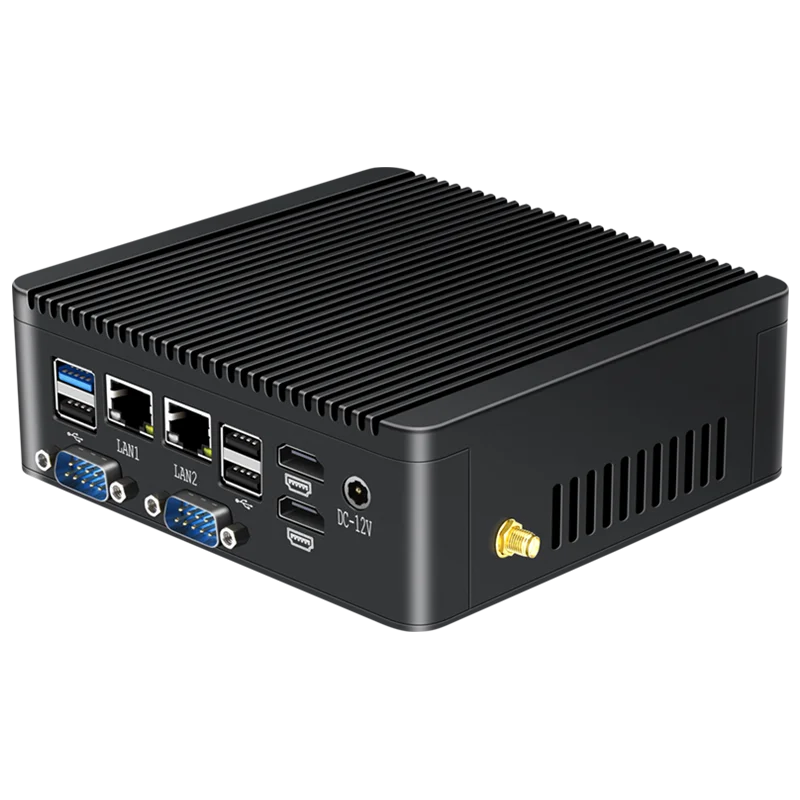 XCY X30G Безвентиляторный IPC Mini PC 4x последовательных портов 2x LAN 2x HDMI 8x USB DDR4 M.2 SSD Mini PCIe SIM-слот GPIO LVDS TPM2.0 Win11 Linux