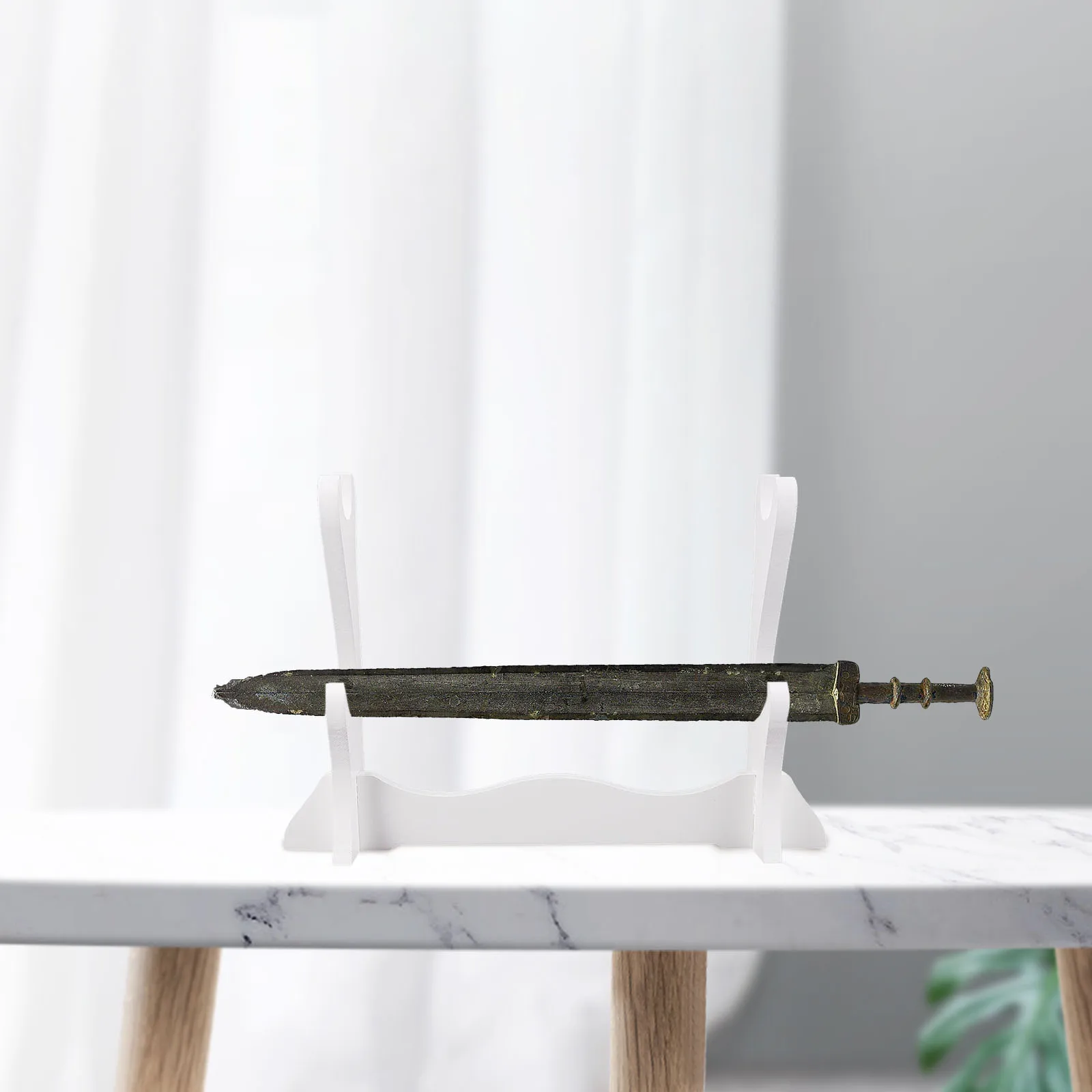 

Sword Holder Rack Display Bracket Wooden Desktop Decor Home Decorative Sword Bracket Accessory Flute Stand
