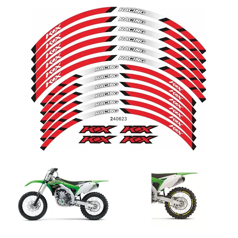 For Kawasaki KX 450 250 250F 450F 85 125 100 50 550 60 65 80 85  Motorcycle Parts Contour Wheel Decoration Decal Sticker - D