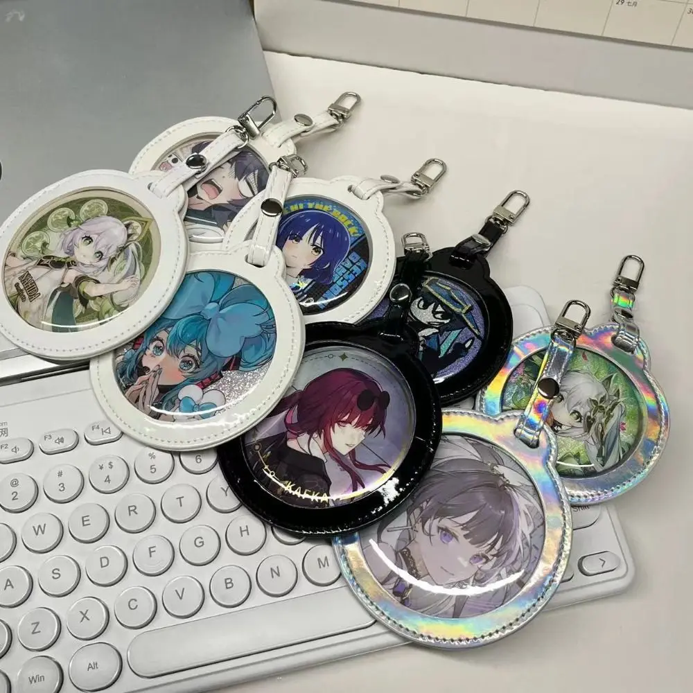 

Badge Display Badge Storage Bag PU Idol Merchandise Storage Transparent Round Bag Solid Color Mini Single Badge Itabag Children