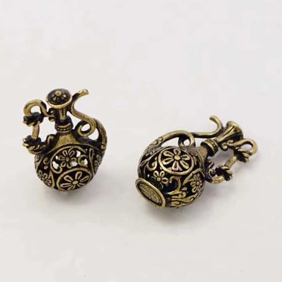 6pcs/lot  Wholesale Antique style bronze look floral 3D hollow wine pot Necklace Pendant Jewelry charm pendants Punk Gifts 08832