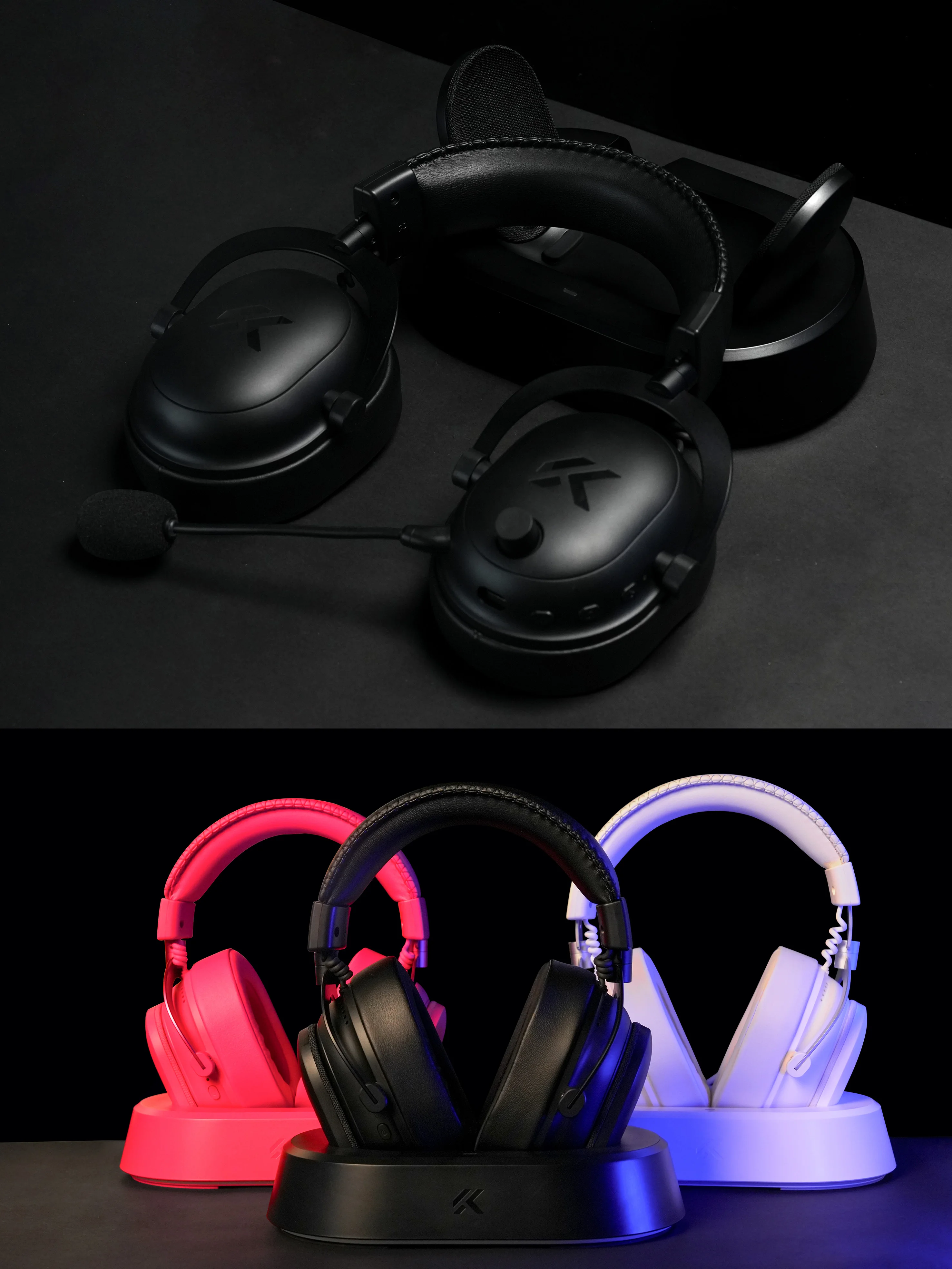 MCHOSE V9 Turbo+ Magnetisches Kabelloses Gaming-Headset 7.1 Surround Sound 90 ° Schwenkbare Ohrmuscheln 60mm Geringe Latenz RGB Magnetisches Aufladen – Detail 16