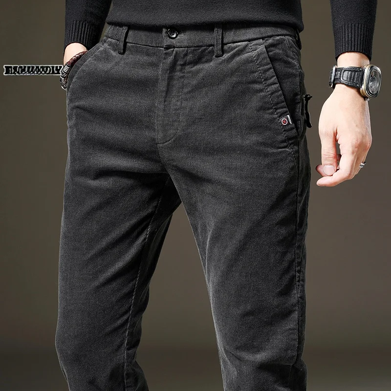 

Corduroy Pants Men's Slim Fit Spring New Style Casual Versatile Loose Long Pants Male Fashionable Youth Active Style