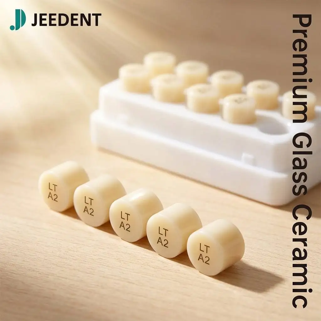 10pcs Press Ingots Lithium Disilicate Glass Ceramic HT LT 400MPa for Veneer Aesthetic Restoration Lab Material