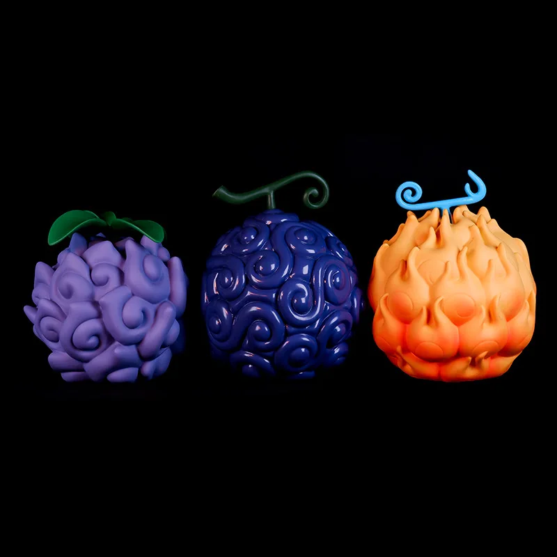 One pieceedevil fruta anime figura de ação nika goma-goma figuras de frutas luffy borracha fruta chama-chama amaldiçoado ornamentos modelo brinquedos