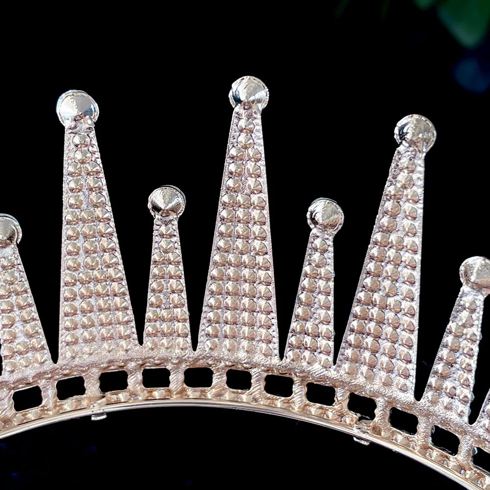 حفل زفاف عيد ميلاد سبيكة كامل الماس تيارا خوذة تاج الزفاف للولائم الزفاف تصفيف ثوب الزفاف الملحقات