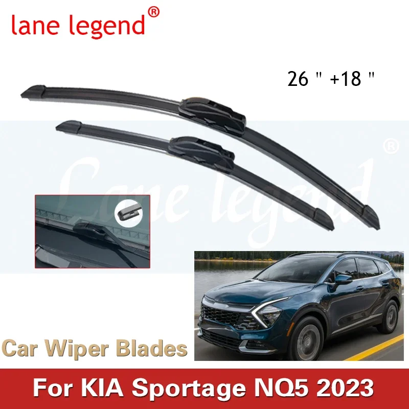 For Kia Sportage NQ5 2023 Windshield Windscreen Windows Front Wiper Blades Cutter Boneless Frameless Rubber Accessory U J Hook