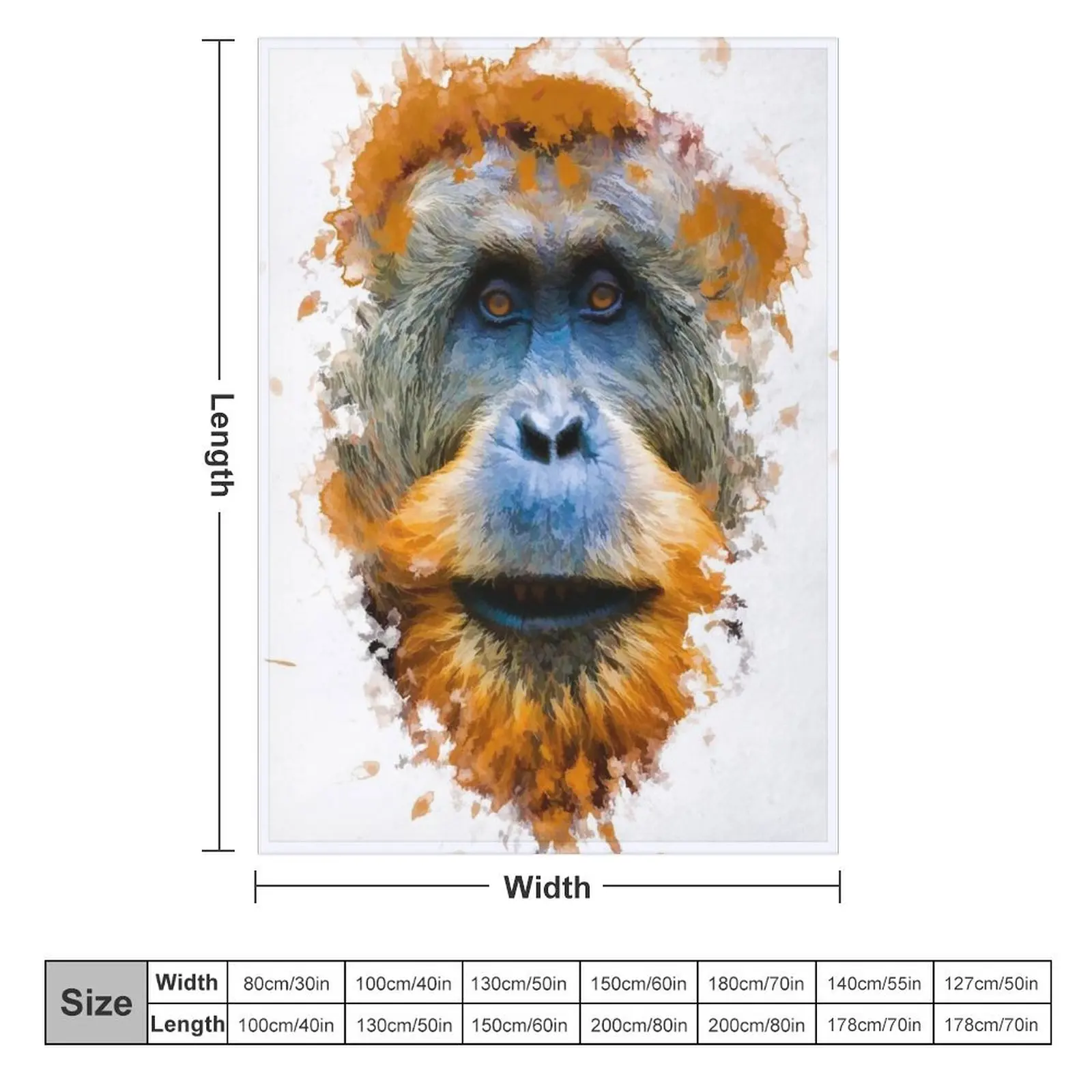 Orangutan monkey Throw Blanket sofa bed Decorative Beds cosplay anime Blankets