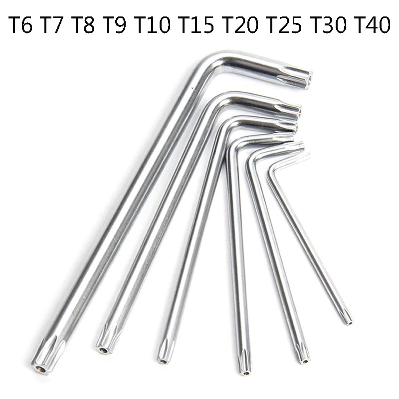 1pc T6 T7 T8 T9 T10 T15 T20 T25 T30 T40 Six Lobe Torx Head Tamper Proof Security Bolt Hole Screwdriver Screw Driver Key